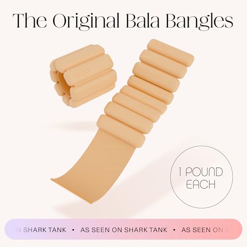 Bala Bangles Wrist & Ankle Weights for Women & Men, Home Gym Equipment - color: Sand, size: 1 LB