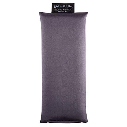 EARTHLITE Holistic Alchemy Aromatherapy Eye Pillow - 100% Silk Cover, Natural Herbs & Flax Seeds, Weighted, Cooling & Soothing - color: Slate Gray
