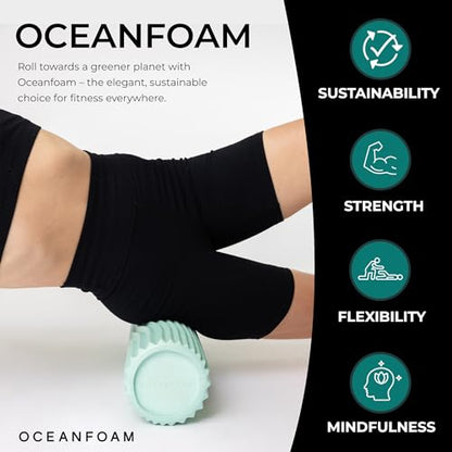 Oceanfoam Tidal Roller - Seafoam - Muscle Massage Foam Roller for Back Pain & Stretching - Firm and Ergonomic Wide Wave Textured - Yoga, Athletics, & Wellness - Full Size, 20" x 5" - color: Seafoam