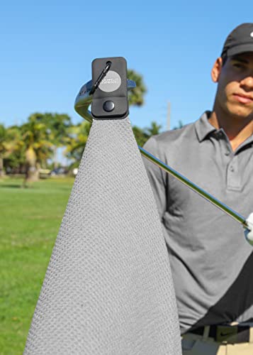 Magnetic Golf Towels for Golf Bags with Clip & Ultra Strong Magnet - Waffle Weave Microfiber Towel for Secure Hold on Bags & Carts - Ideal Club Cleaner & Accessories - Gray - color: Gray