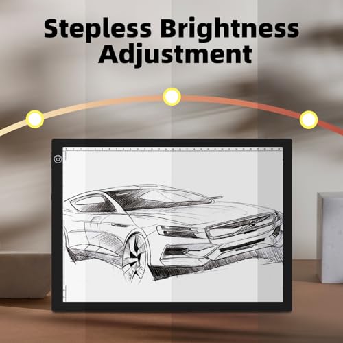 ME456 Rechargeable Drawing Board, Lithium Battery Powered 15" Light Table | Adjustable Brightness LED Tracing Light Box Ideal for Diamond Art, Weeding Vinyl, Viewing Slides, Stenciling - style: 15" Black (Rechargeable)