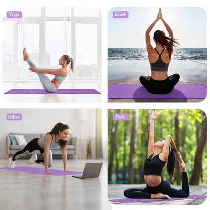 Kolti Hot Yoga Towel Non-Slip Yoga Mat with Grip Dot Towel Ultra-Absorbent Microfiber Towel for Hot Yoga, Pilates, Bikram and Workout Gear 24"x 72"