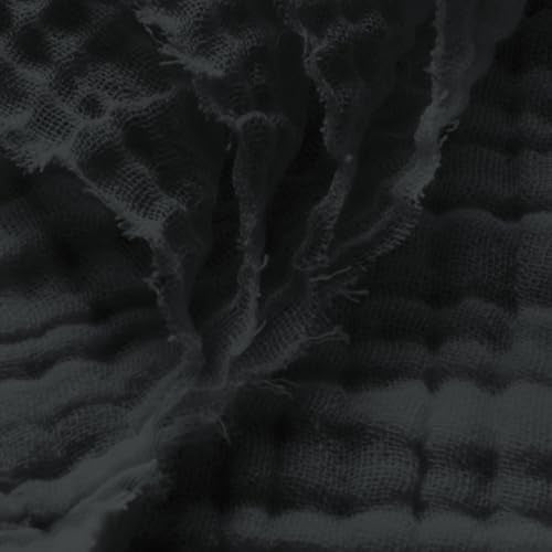 Carriediosa 100% Cotton Muslin Throw Blanket 66 x 90 Summer Gauze for Adult - color: Black, size: Twin XL