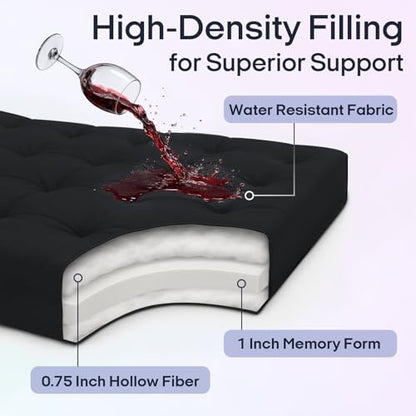 Syrinx Water Resistant Japanese Floor Mattress Futon, King Size 80"x76" - color: Black, size: King(80"L x 76"W x 2.5"Th)