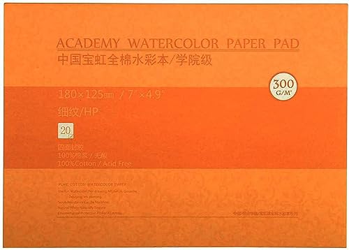 MEEDEN 5X7 Watercolor Paper Block, 20 Sheets (140lb/300gsm), Smooth Surface 100% Cotton, Hot Press, Acid-Free Art Paper for Painting & Drawing, Wet, Mixed Media - color: Hot Press, size: 5×7"