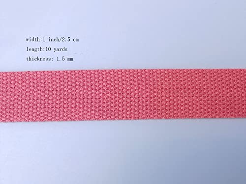 1 Inch Cotton Webbing 10 Yards Cotton Strap for Tote Canvas Bags Crafts Sewing (2086 Pink) - color: 2086 Pink