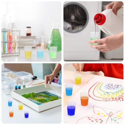 Resin Mixing Cups and Sticks, 110 Packs Epoxy Measuring Cups Kit - 60PCS 100ml Disposable Graduated Cups, 50PCS Wooden Stir Sticks for Mixing Paint, Stain, Epoxy, Resin - color: Clear cups+wooden stick, size: 50ml