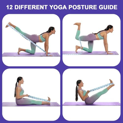 Elastic Yoga Stretching Strap with Loops, CEILIWEN Stretch Straps for Physical Therapy, Pilates Stretch Band, Elastic Exercise Bands, Leg Stretching Strap, Stretch Resistance Bands for Exercise - color: 12 Loops - 2 PCS