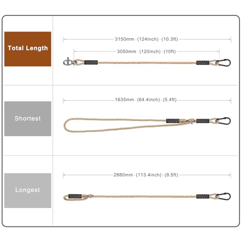SELEWARE Tree Swing Rope Hammock Tree Straps Hanging Kit, Adjustable Rope Fast & Easy to Hang Hammock Chair Swing for Indoor Outdoor Tree Branch Camping Playground Accessories (Beige, 10ft, 2 Pack) - color: Beige-2 Pack, size: 10ft