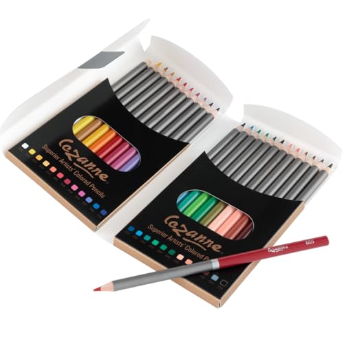 Jerry's Artarama Cezanne Superior Artists’ Colored Pencils - Set of 24 artist-quality Color Pencil, Perfect for Coloring, Easy to Sharpen Hardwood Pencils with Included Sharpener, Ideal for Drawing - size: 24 Count (Pack of 1)