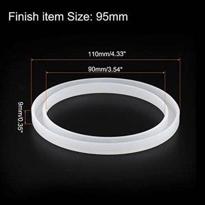 HARFINGTON Bracelet Mold Bangle Ring Mold Silicone Round Square Epoxy 95mm Wristlet Keychains Mold for DIY Resin Bangle Bracelet Car Key Chain Jewelry Making - size: 90mmx110mm