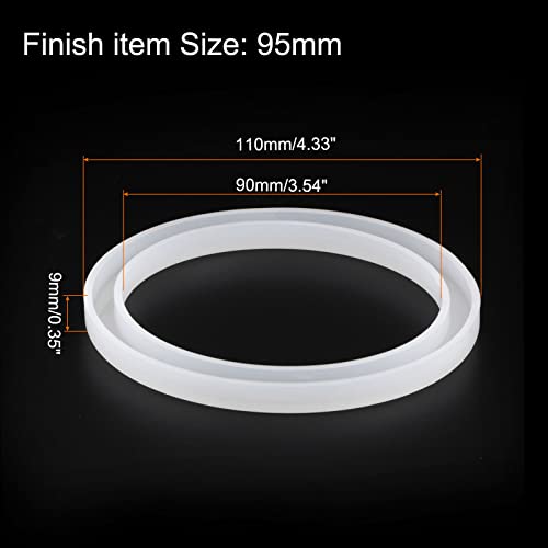HARFINGTON Bracelet Mold Bangle Ring Mold Silicone Round Square Epoxy 95mm Wristlet Keychains Mold for DIY Resin Bangle Bracelet Car Key Chain Jewelry Making - size: 90mmx110mm