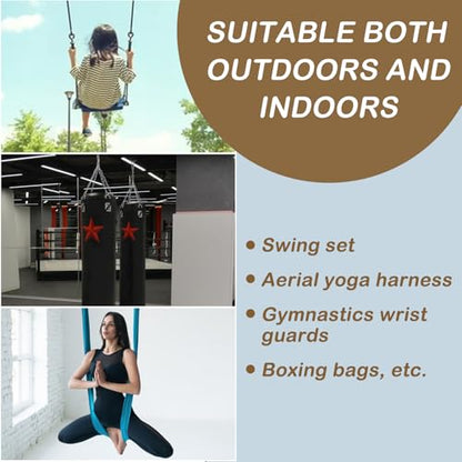 1200 Lb 360° Rotating Heavy Duty Swing Hanger Hardware Kit | Supports porch swing, hammock, swing chair, punching bag, yoga & playground swing indoor & outdoor installation