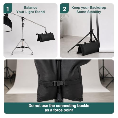 4 Pack Sand Bags for Weight Bags, Heavy Duty Sandbags for Light Stand Photography Tripod Video Equipment, Canopy, Umbrella Base, Backdrop Stand, Camping, Fishing Chair