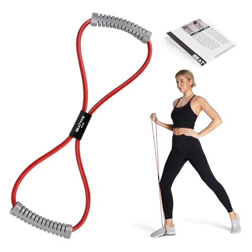 Figure 8 Resistance Bands with Handles, Arm Resistance Bands | Home Workout, Physical Therapy, Strength Training, Travel Portable, Arm workouts - color: Red-30lbs