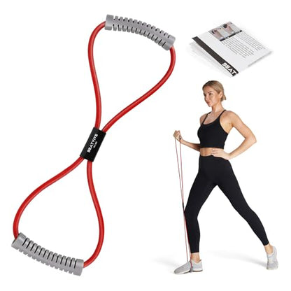 Figure 8 Resistance Bands with Handles, Arm Resistance Bands | Home Workout, Physical Therapy, Strength Training, Travel Portable, Arm workouts - color: Red-30lbs
