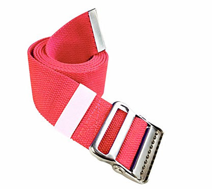 LiftAid Transfer and Gait Belt 60 Inch with Metal Buckle and Loop - Walking, Standing and Transfer Assist Aid for Seniors, Elderly Patients, Caregiver, Nurse, Therapist (Pink) - color: Pink