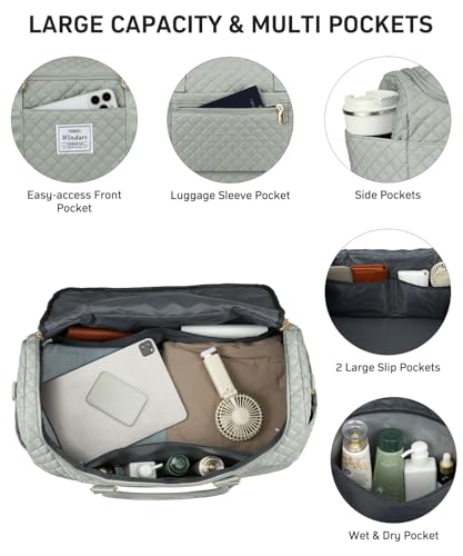 WINDARS Travel Duffle Bag, Weekender Bags for Women with Shoe Compartment, Overnight Bag with Toiletry Bag, Carry On Duffel Bags For Airplanes, Yoga Gym Duffel Bag, Dark Green - color: Dark Green