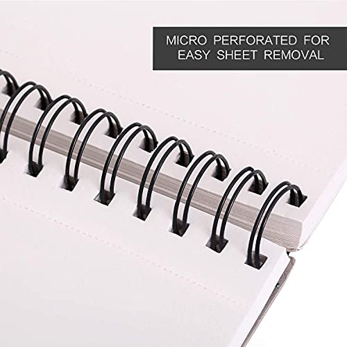 Bachmore 8.5"x11" Hardbound Sketchbook, Left Spiral Sketch Pad with Hardcover, Perforated and Durable Acid Free Drawing Paper, Ideal Art for Adults, Artist Pro & Amateurs