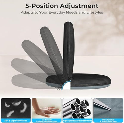 2Pcs Floor Chair with Adjustable Back Support for Kids and Adults - color: Black-2 Pcs