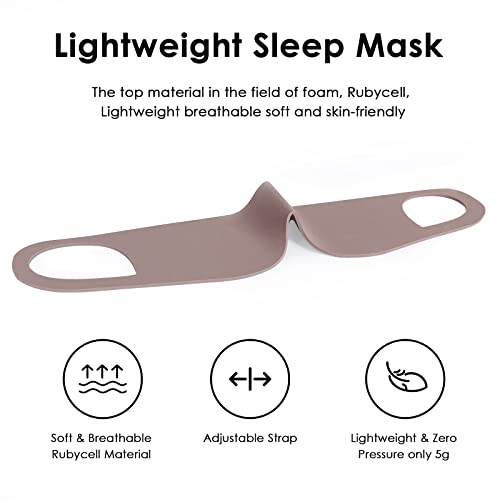 FRESHME Ear Hanging Sleep Mask - Side Sleeper Comfy Blindfold for Sleeping With Elastic Strap, Blockout Brown Eye Shade, Lightweight Breathable Cover for Nap, Travel, Yoga - color: Brown