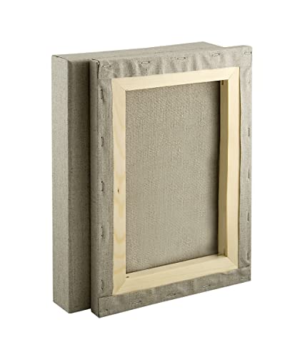 Senso Clear Primed Linen Stretched Canvas - Multi-Media Stretched Canvas for Oils, Acrylics, Pastels, & More! - 9x12 - size: 9"x12"