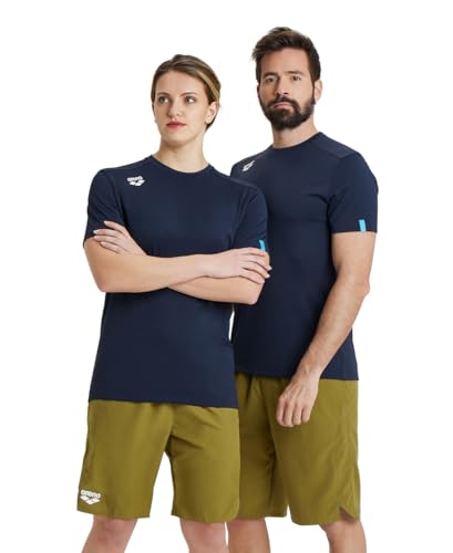 Arena Unisex Adult Team Solid Crew Neck T-Shirt Short Sleeve Quick Dry Athletic Lightweight Top - color: Navy, size: X-Large