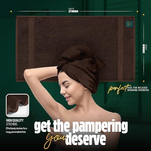 Pearl Linens Pack of 24 100% Cotton Hand Towels, Salon Towels for Spa, Gym and Bathroom Use, Hair Towels in Bulk, Soft, Absorbent, Quick Dry & Machine Washable, 16x27 inches, Brown - color: Brown, size: Hand Towel (PK 24)
