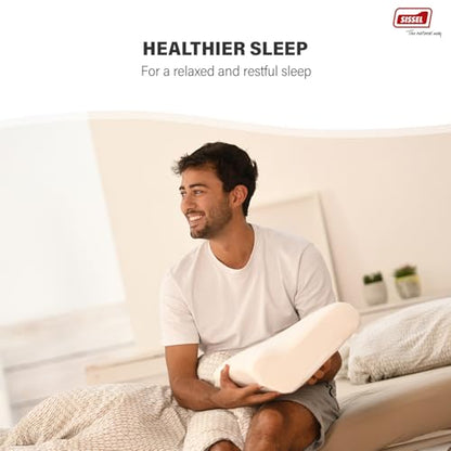 SISSEL Classic Neck Pillow Size L | Unique Incline for Disc & Vertebrae Relief | 5-Year Shape Stability Guarantee | Includes Washable Velour Cover | Dimensions: Approx. 47 x 33 x 14 cm - size: Large