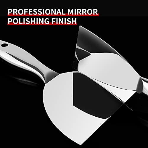 Fishark Putty Knife Set, 2" 3" 4" 6" 8" All-Stainless Steel Scraper, 5Pcs | Spackle Knife, Flexible Blade, Easy Clean, for Drywall Repair, Removing Wallpaper, Mud, Applying Plaster & DIY projects - color: 2" 3" 4" 6" 8"