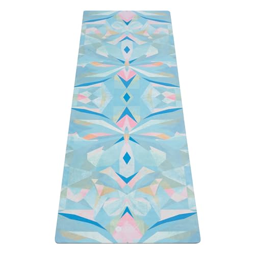 YOGA DESIGN LAB | The Combo Yoga Mat | 2-in-1 Mat+Towel | Eco Luxury | Ideal for Hot Yoga, Power, Bikram, Ashtanga, Sweat | Studio Quality | Includes Carrying Strap! - color: Butterfly Glow, size: 3.5mm
