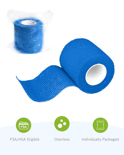 FriCARE Self Adhesive Bandage Wrap, Medical Tape in First Aid Kit | Elastic Cohesive Bandages for Sports/Vet/Wrist Ankle Wounds, 2 Inches X 5 Yards, Latex-free 6 Rolls, Urban Pop - color: Urban Pop