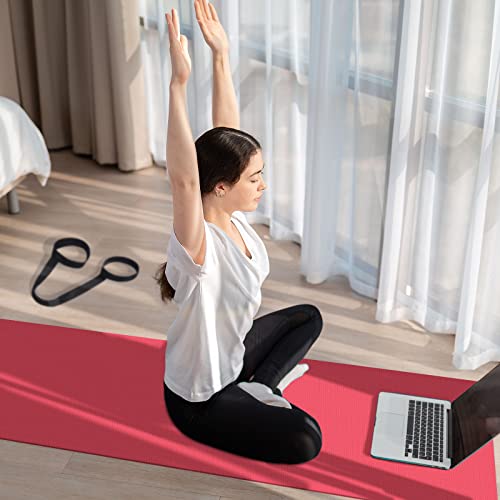 Hoolerry 36 Pieces Yoga Mats Sets Includes 12 Pcs Yoga Mats Bulk 68” x 24” x 6mm Thick Exercise Mat Non Slip 12 Resistance Bands 12 Carrying Straps for Women Girls for Gym Pilates - color: Bright Colors