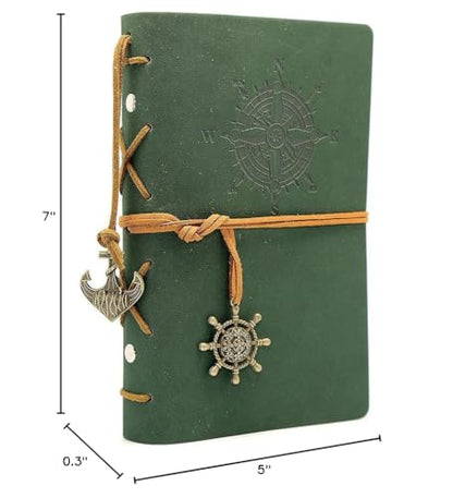 EvZ 7-Inch Refillable A6 Binder Notebook - Premium Vegan Leather Personal Planner, Eco-Friendly Journal with 6-Ring Loose-Leaf System for Writing, Business, and Creative Sketches, Dark Green - color: Dark Green, size: 7 Inches