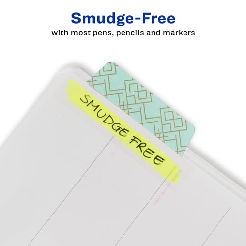 Avery Margin Ultra Tabs, 2.5" x 1", Assorted Metallic Geometric Designs, 24 Repositionable Page Tabs (30123) - color: Metallic Geometric, style: 24 tabs