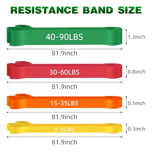Resistance Bands for Working Out, 5-125LBS Pull Up Assist Bands Set - color: Green and Others