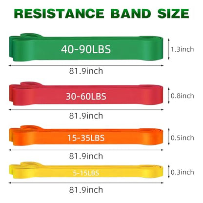 Resistance Bands for Working Out, 5-125LBS Pull Up Assist Bands Set - color: Green and Others
