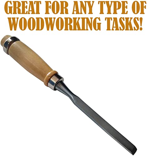 12 Pcs Wood Carving Chisel Set, SK5 Carbon Steel | Sharp Wood Carving Tools with Leather Roll Bag, Woodworking Gouge Kit for Beginners & Professionals