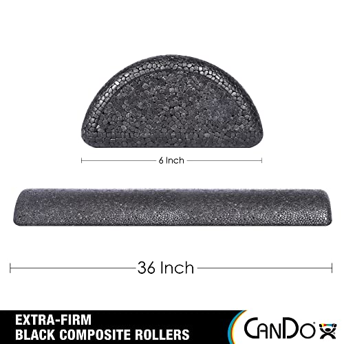CanDo Black Composite High-Density Roller, Half-Round, 6"" X 36 - size: 6" x 36", style: Half-Round