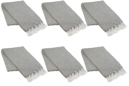 La Montana 6 Pack Heavyweight Solid Mexican Blanket, 74"x50", Cool Gray - color: Cool Gray
