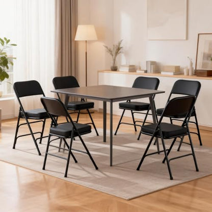 Padded Folding Chairs with Thick Cushion, 2 Pack Black - color: Black 2 Pack