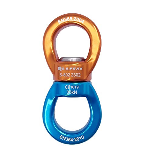 35kN Swing Swivel, CE Certified 360°Rotational Device, Silent Hanging Accessory for Tree Swing, Aerial Dance - color: Orange+blue, size: 35 kN