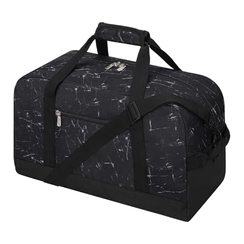 Apenze Small Gym Bag 18 inch Carry On Duffel Bag for Weekender Travel - Marble Black - color: Marble Black, size: 18inch