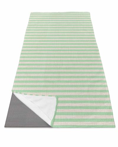 Sage Green Striped Yoga Towel for Hot Yoga Non Slip, Modern Simple Farmhouse Beige Yoga Mat Towel Absorbent Yoga Sweat Towels Microfiber Hot Yoga Blanket for Bikram Pilates Fitness 26"x74" - color: Auqamarin Beige, size: 26x74in