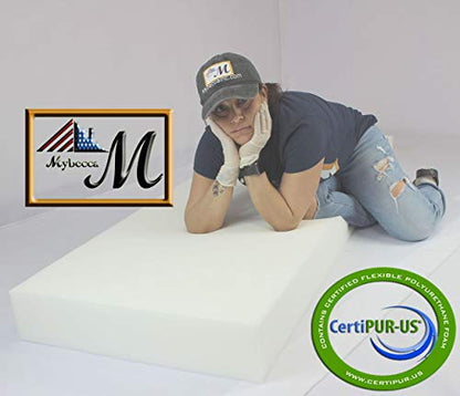 Mybecca 0.5"x24"x72" Upholstery Seat Cushion Medium Firm (Foam Replacement, Sheet, Pad) - color: White, style: 0.5X24X72