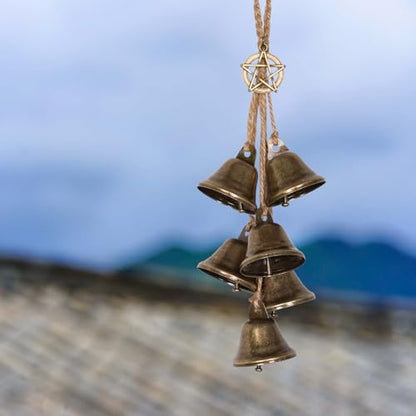 2 Pieces Witch Bells Protection for Door Knob Hanger Wind Chimes Witchy Things Clear Negative Energy Witch Bells Set Witchcraft Supplies (2pcs Classic Style)