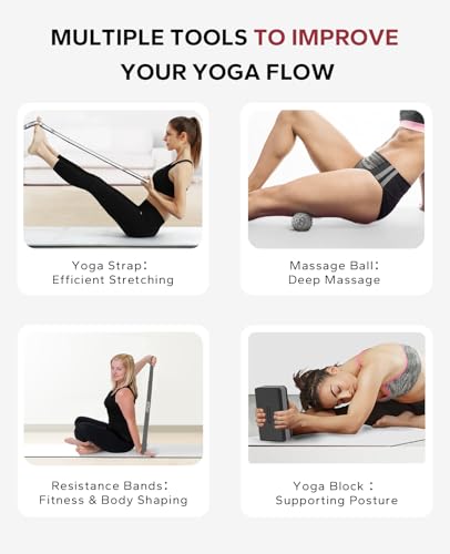 HAPBEAR Yoga Blocks 2 Pack - 9x6x3in High-Density EVA Foam with Non-Slip Textured Surface, Supportive for Deep Stretching & Lightweight - Ideal for Yoga, Pilates, Stretching Exercises - color: Black/Gray