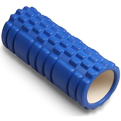 DRUNA Foam Roller for Muscle Massage, Pilates & Yoga 13"x5.5" Medium Firm PVC Foam Roller for Deep Tissue Massage, Recovery & Flexibility (Blue)