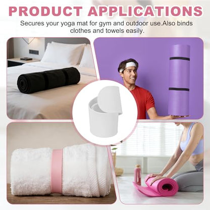 Yoga Mat Strap Slap Band, One Snap Yoga Mat Slap Band for Keep Mats Tightly Rolled Exercise Mat Sling Holder - color: Black/White