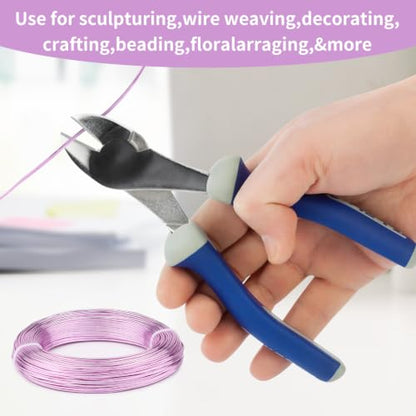 18 Gauge Aluminum Craft Wire, 164FT 1mm Bendable Metal Wire for Jewelry Making, Wreath Making, Beading(Pink Purple) - color: Pink Purple